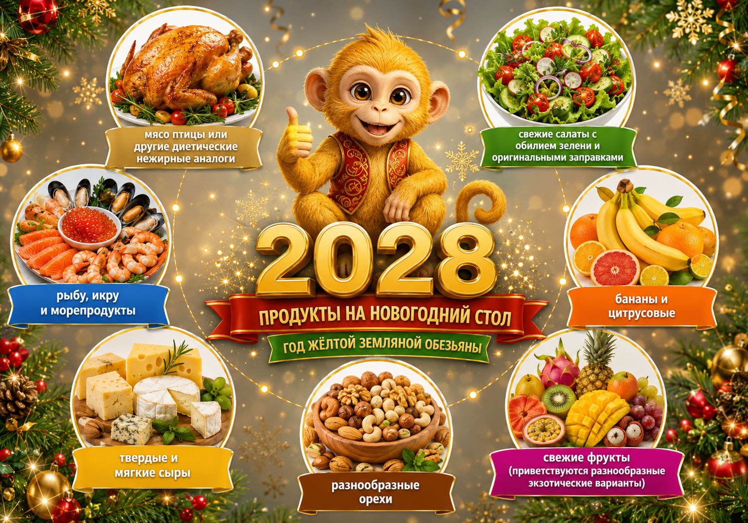 Меню на 2028 год Обезьяны